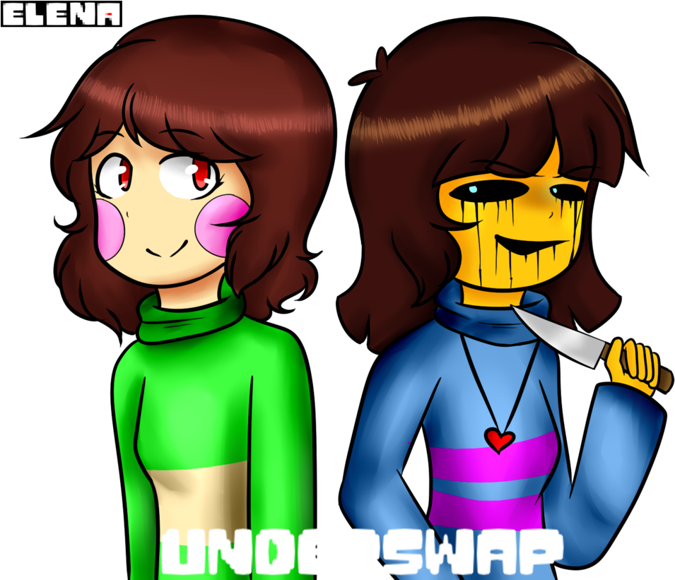 Underswapfriskxchara On Scratch Svg Free Library - Frisk Y Chara Underswap (1024x820), Png Download