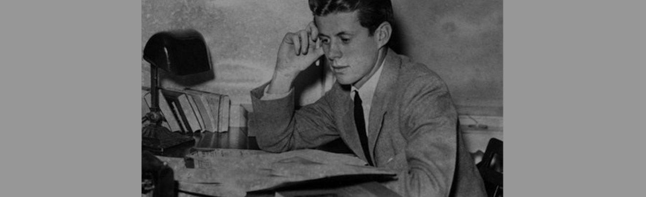 August 2, 1954 Back To School - John F Kennedy Studying (1321x404), Png Download