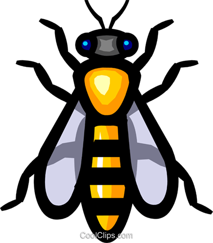 Symbol Of A Wasp Royalty Free Vector Clip Art Illustration - Wasp Clipart (422x480), Png Download