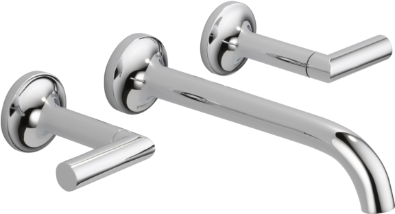 Two Handle Wall-mount Lavatory Faucet - Brizo Odin Wall Faucet (600x600), Png Download