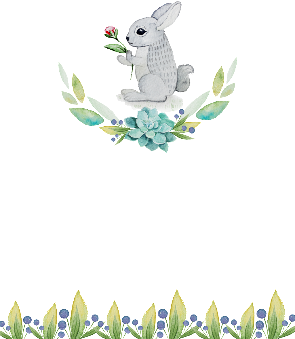 Decorative Pattern Design Of Grey Rabbit With Painted - 兔子 童話 (1024x1408), Png Download