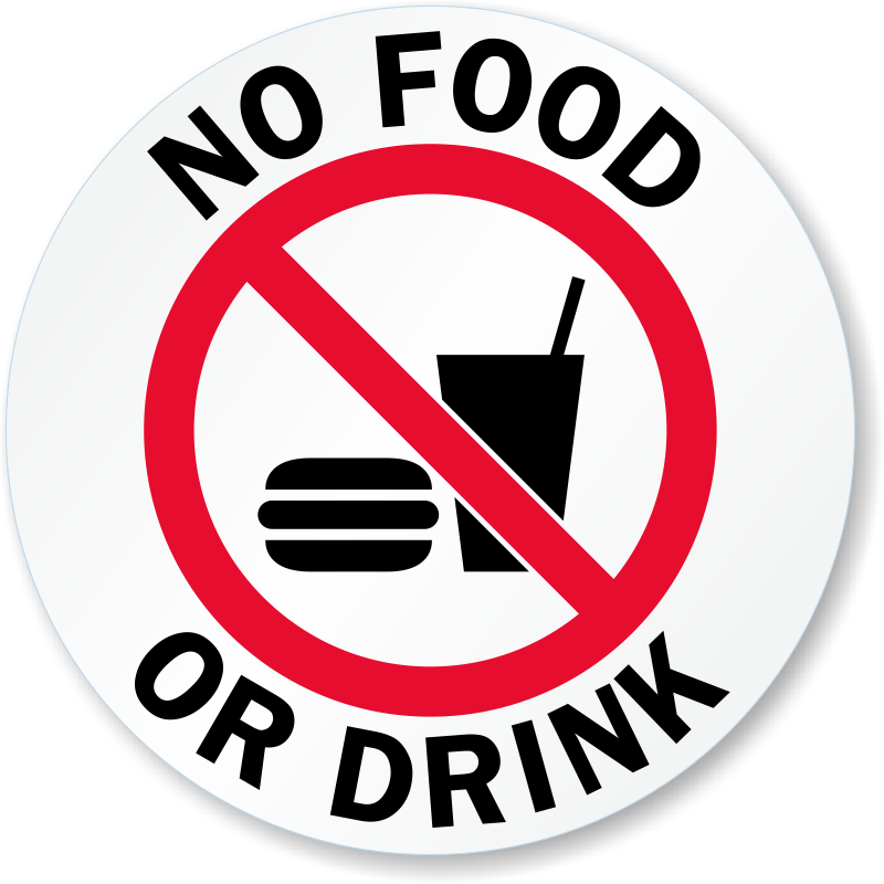No Food Or Drink Glass Door Decal Signs - Food And Drinks Allowed Sign (800x800), Png Download