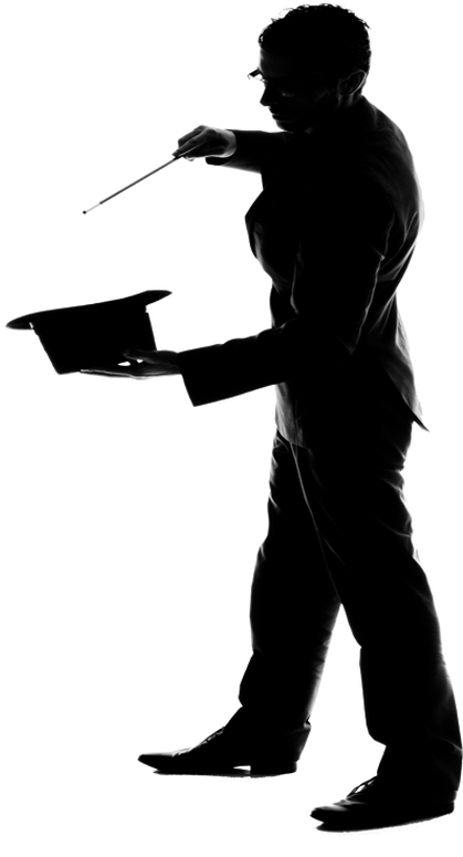 Wizard Silhouette Png - Magician Silhouette Png (432x775), Png Download