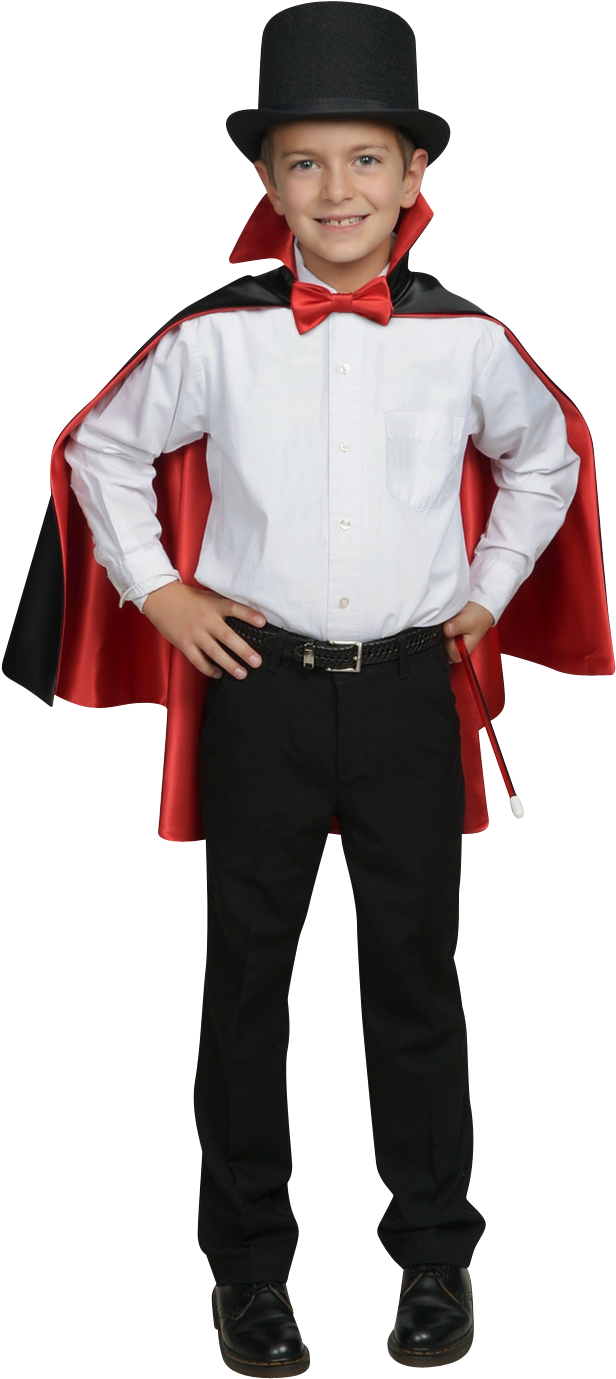 Child Wearing Magician Cape And Hat - Melissa & Doug 18508 Magician Role Play Set (840x1400), Png Download