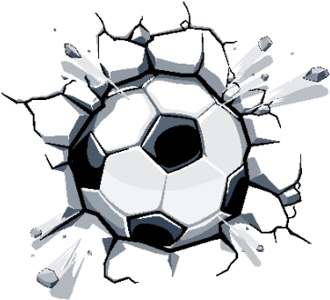 Adesivo De Parede Bola De Futebol Modelo Exclusivo - Ball Breaking Wall (400x400), Png Download