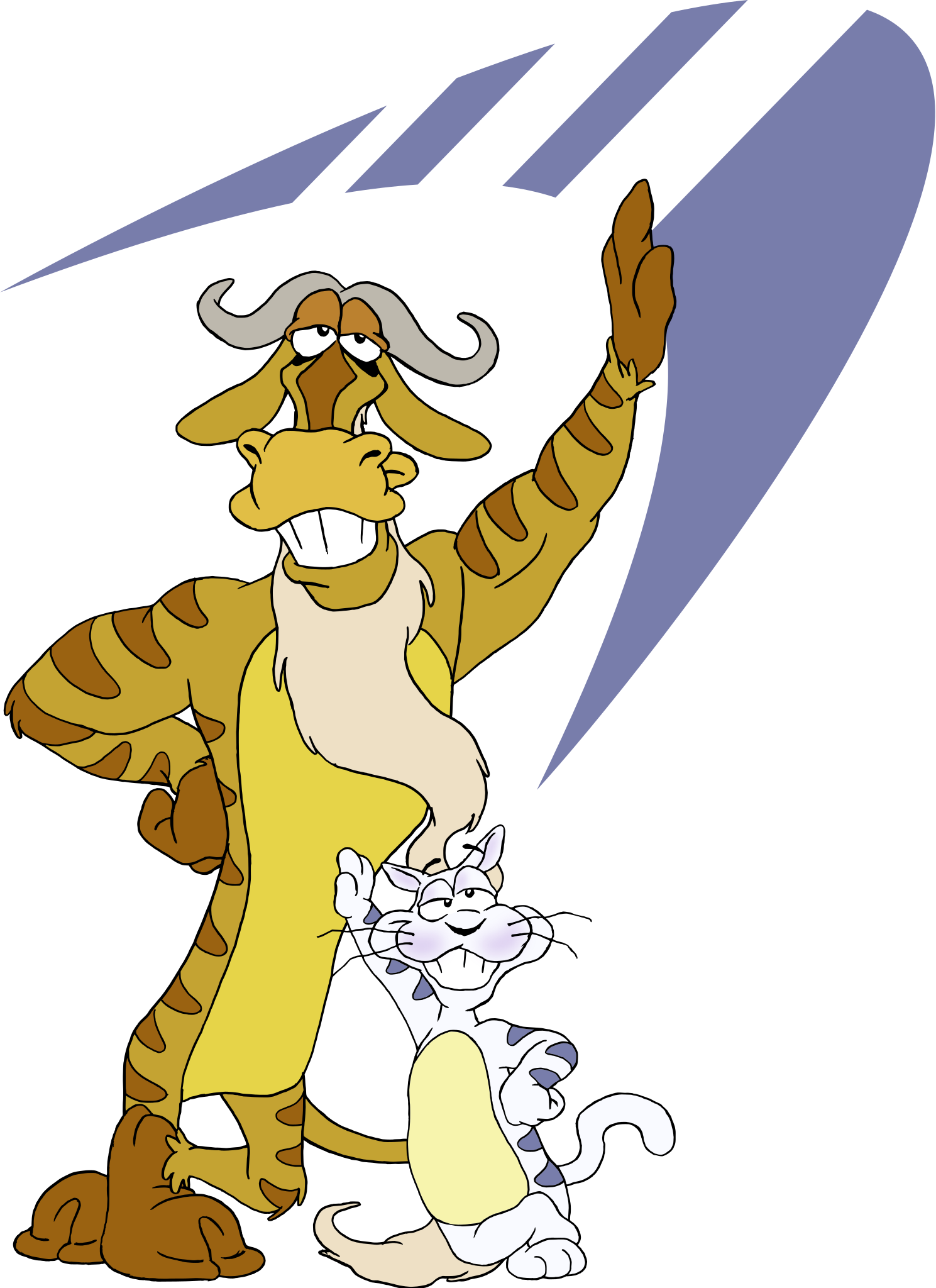 Gnu And Bola - Parabola Linux Mascot (1489x2048), Png Download