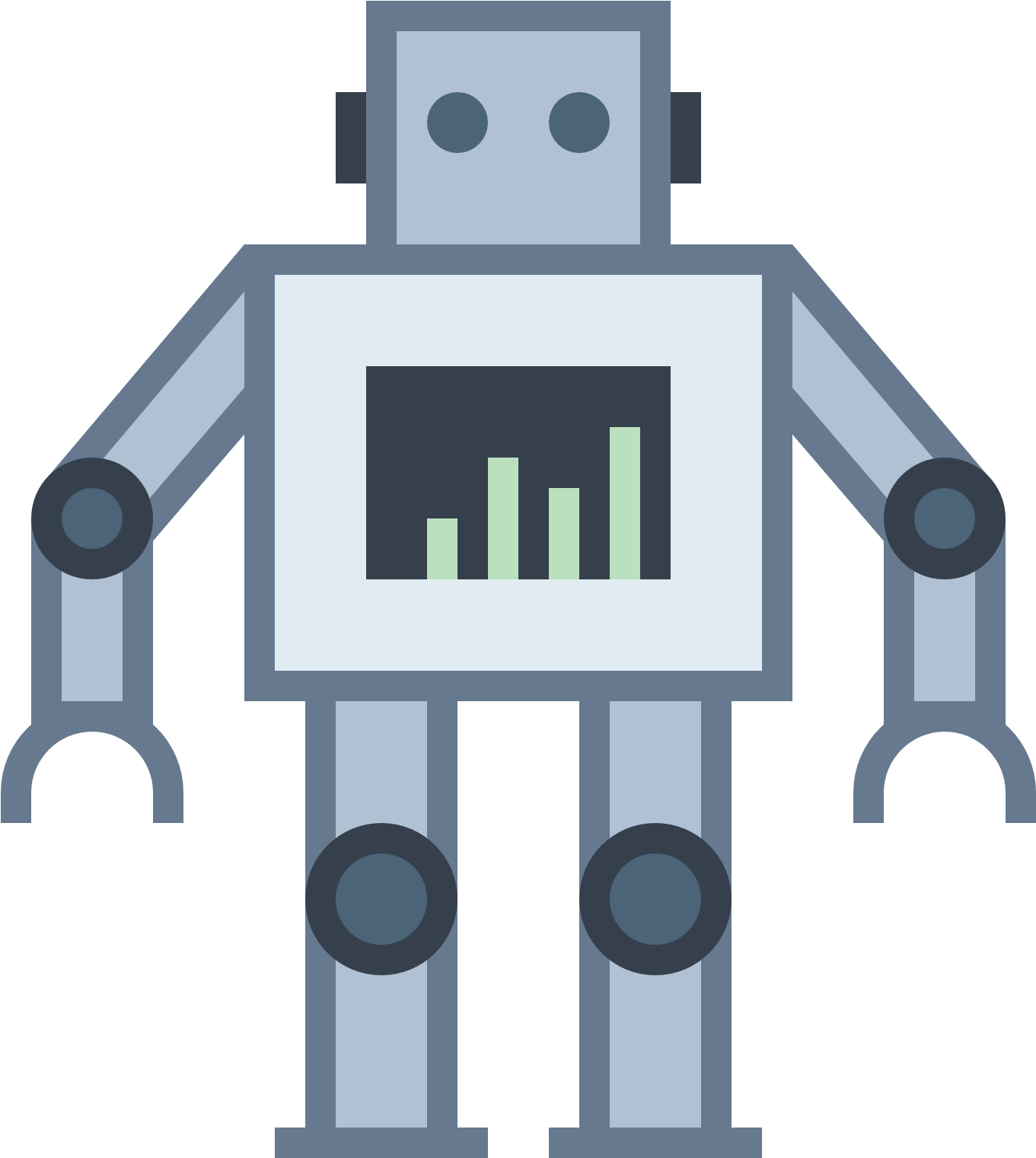Shaped Like A Robot Toy, It Has A Square Body With - Robot Blocky (1600x1600), Png Download