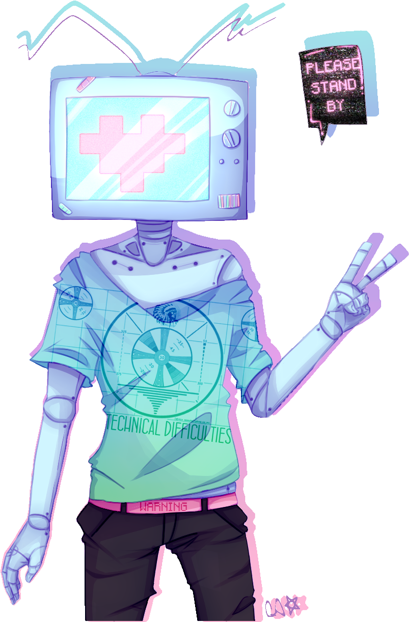 Transparent Robot With A Tv Head - Tv Head Transparent (1000x1300), Png Download