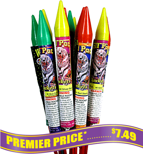 6 Oz Wolfpack Rockets - Phantom Fireworks Flashing Thunder (500x500), Png Download