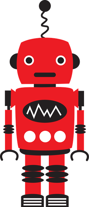 Robot Clipart Robot Head - Cute Red Robot Clipart (286x666), Png Download