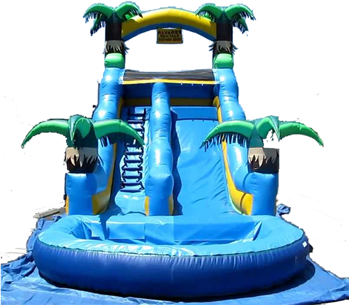 20´ Tropical Water Slide - Water (500x448), Png Download