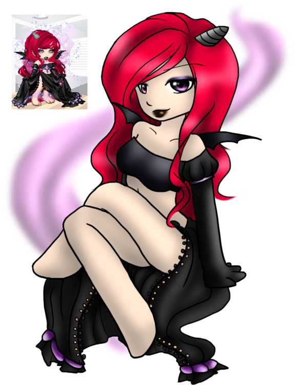 Gaia Succubus - Succubus Chibi (600x774), Png Download