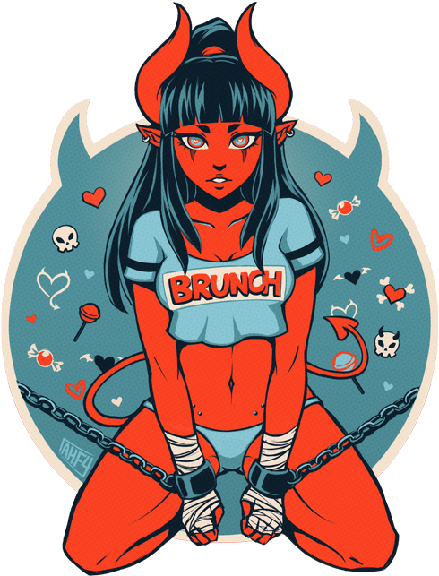 Guidelines Drawing Succubus Graphic Stock - Anime Devil Girl (540x707), Png Download