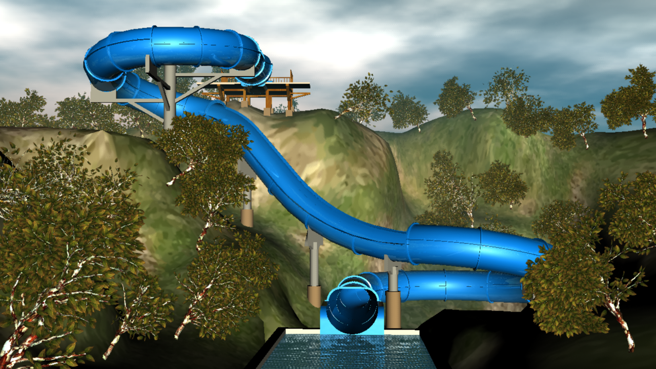 Now, To Answer A Question - - 3d Water Slide (1280x720), Png Download