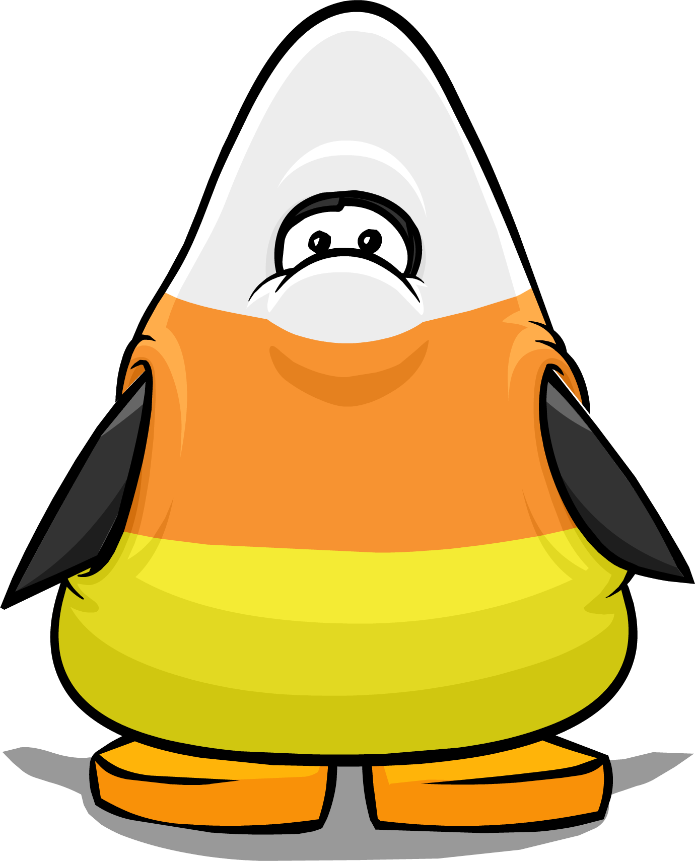 Candy Corn Player Card - Club Penguin Black Penguin (1380x1710), Png Download