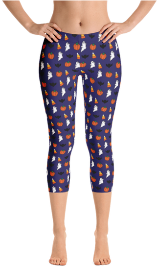 Happy Halloween Leggings, Ghost, Bats, Pumpkins, Candy - 88riddles Dark Elf Scale Mail Armor Costume Leggings (486x576), Png Download