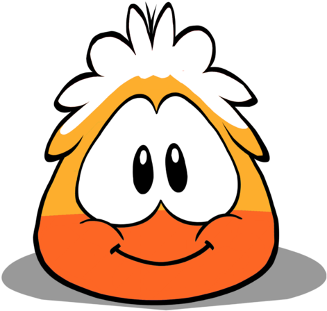 Candy Corn Puffle - Club Penguin Blue Puffle (543x480), Png Download