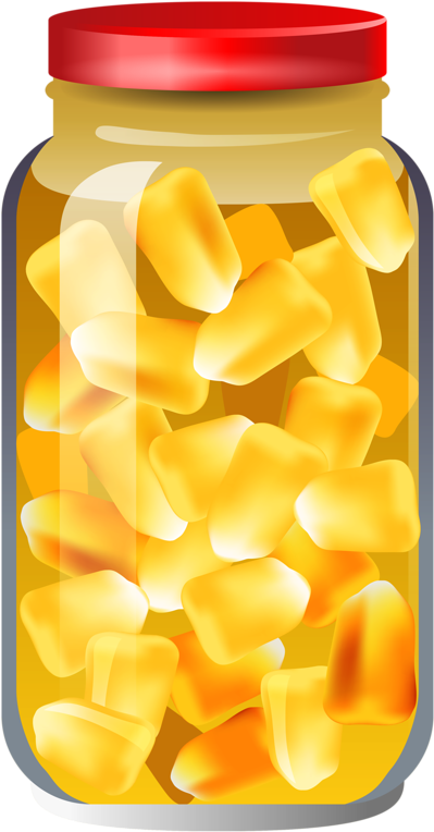Jar Clipart Candy Corn - 玉米 粒 卡通 (488x800), Png Download