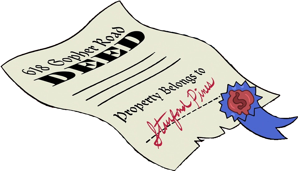 S1e20 Mystery Shack Deed Transparent - Gravity Falls Escritura (954x547), Png Download
