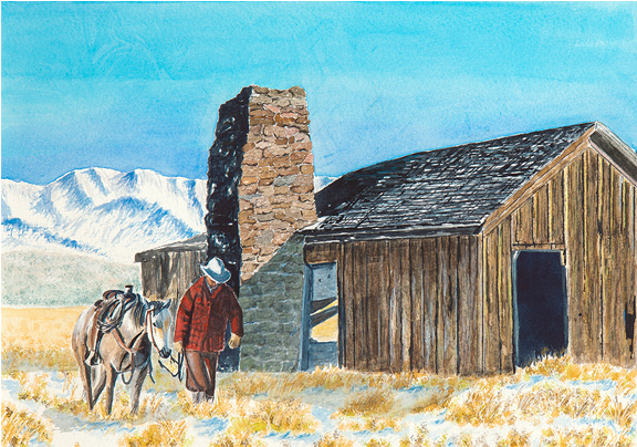 Watercolor On Paper - Barn (575x575), Png Download