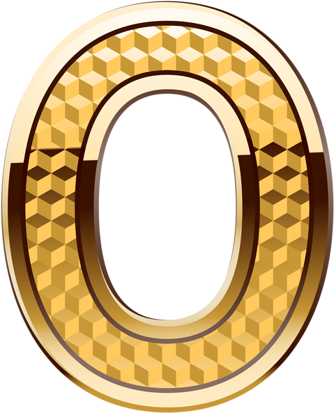 Gold Number Zero Png Clip Art Image - Gold Number 0 (484x600), Png Download