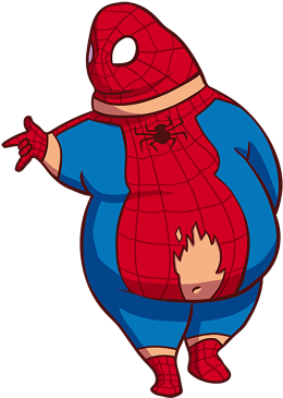Fat Superhero Png - Spider Man Funny Png (397x500), Png Download