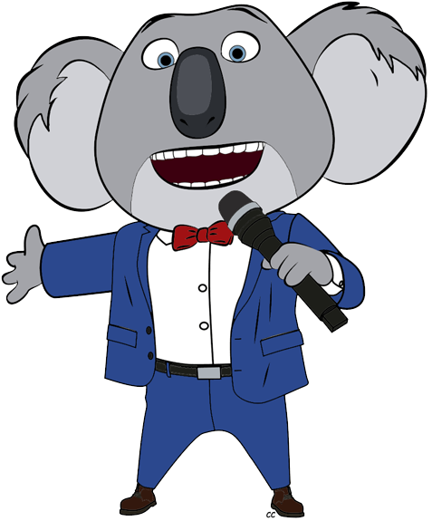 Black And White Stock Source Clipart Sing Movie Clip - Sing Koala (477x575), Png Download