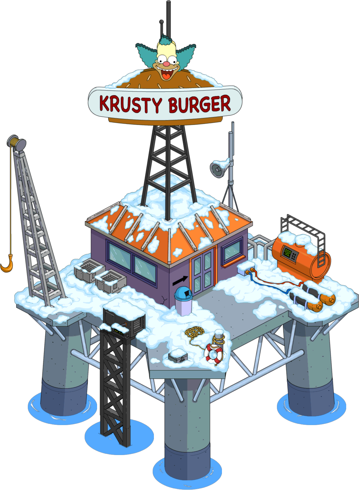 Krusty Burger Oil Rig Tapped Out - Krusty Burger Oil Rig (1150x1570), Png Download