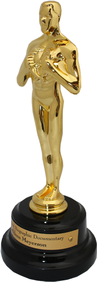 Gold Statue Oscar Png Clipart Download - Oscar Award Trophy Png (580x580), Png Download