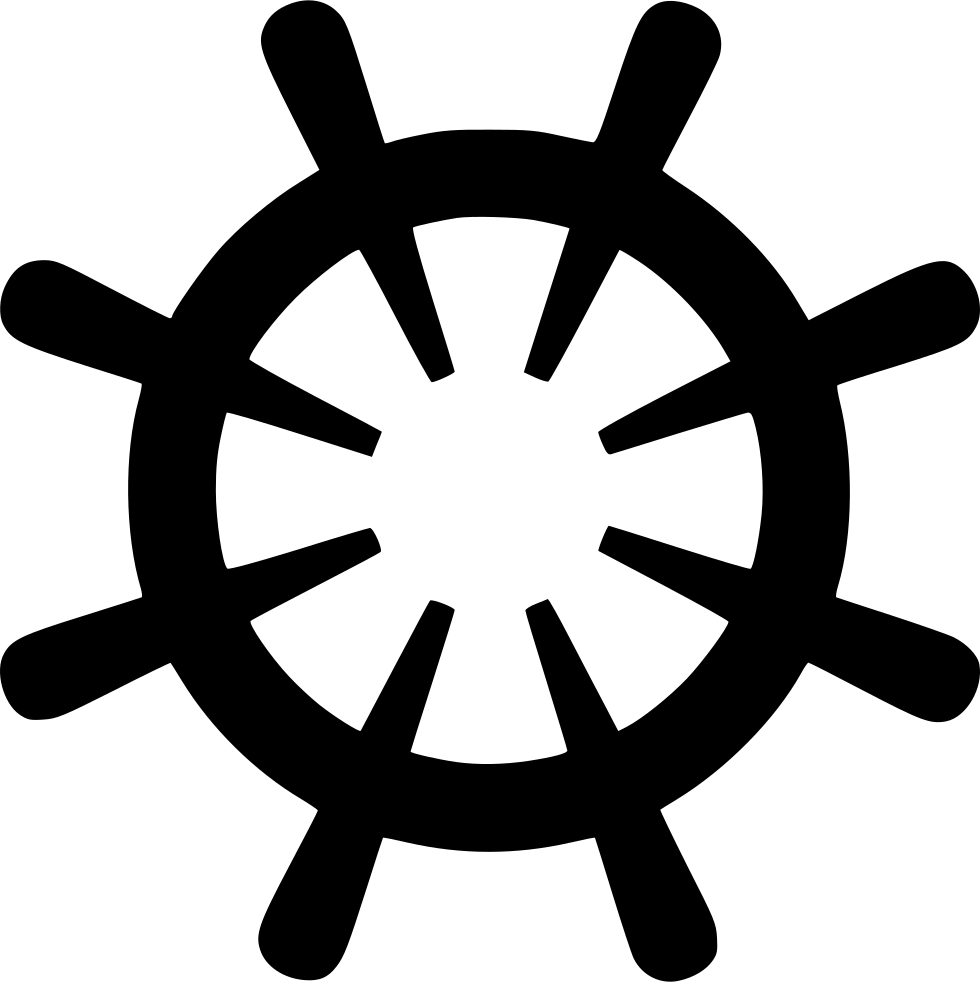 Png File - Ship Steering Wheel Silhouette (980x982), Png Download