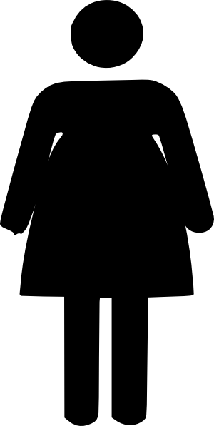 Small - Fat Woman Icon Png (300x597), Png Download