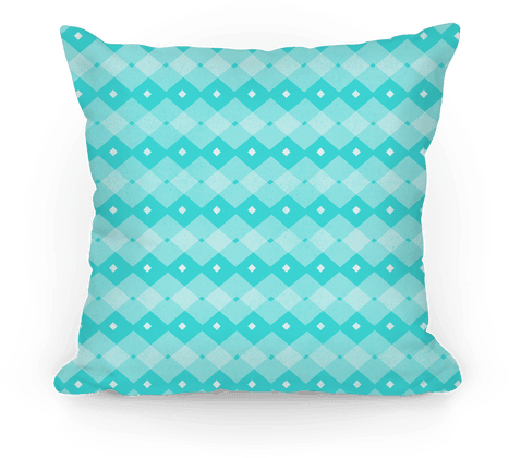 Teal Checkered Pattern Pillow - Cushion (484x484), Png Download