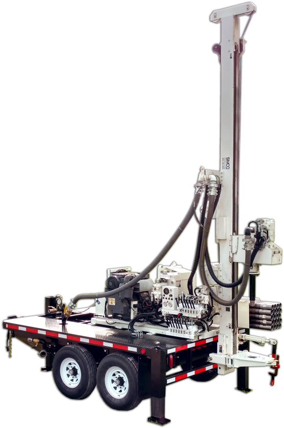 Simco 2400 Water Well / Geothermal Drill Rig Trailer - Borehole Drilling Machine Png (594x900), Png Download