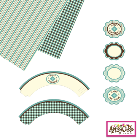 Chocolate & Checkers / Cupcake Decorations - Circle (480x480), Png Download