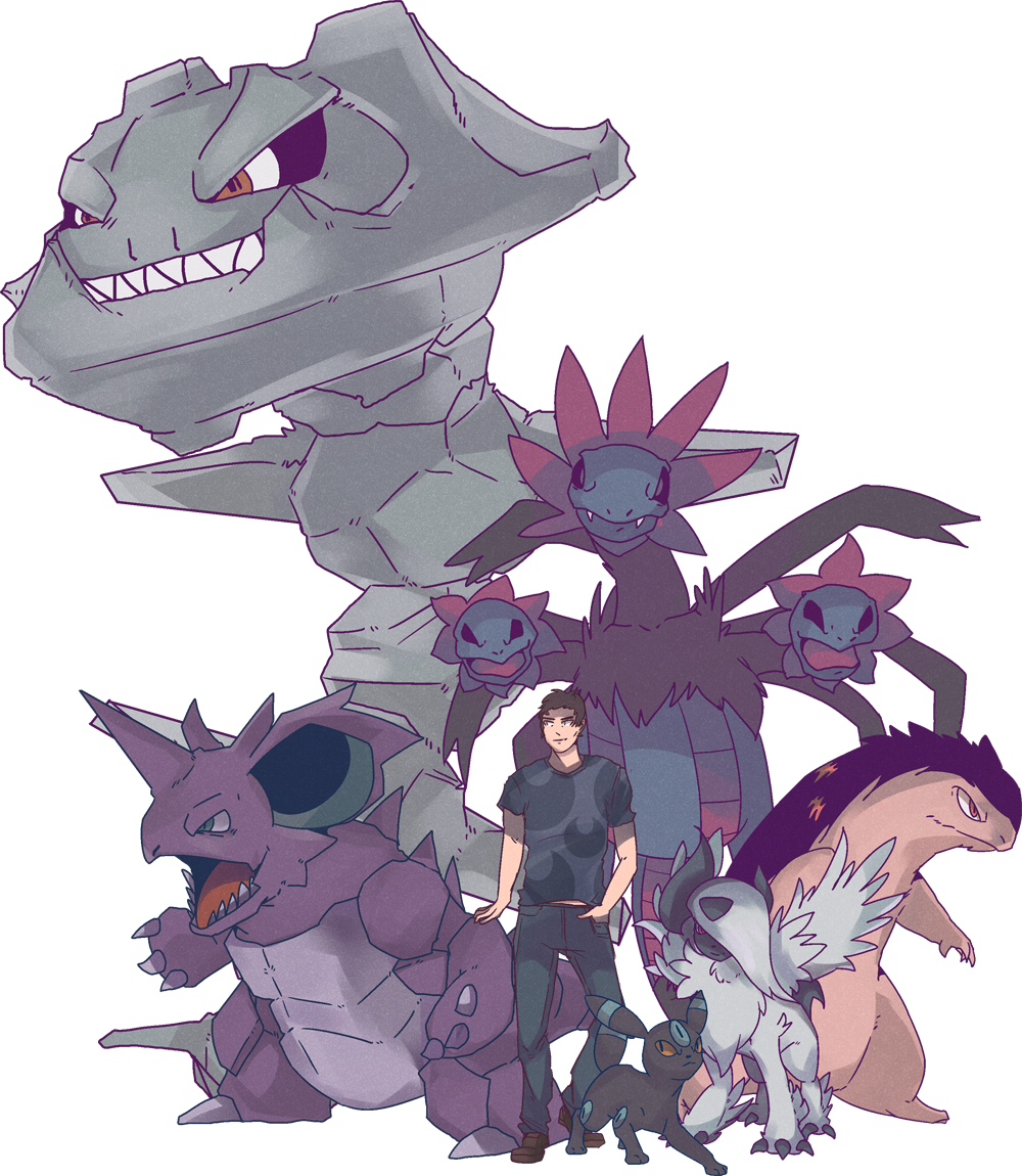 Ace Trainer Commission Haganeil, Nidoking, Sazandora, - Hydreigon With Trainer (1000x1150), Png Download