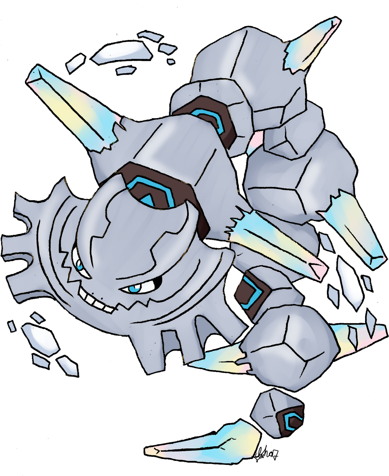 Steelix Mega Evolution - Cartoon (1280x1608), Png Download