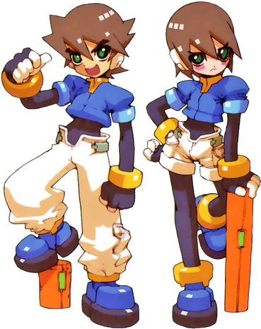 Vent And Aile - Megaman Zx Aile And Vent (396x480), Png Download