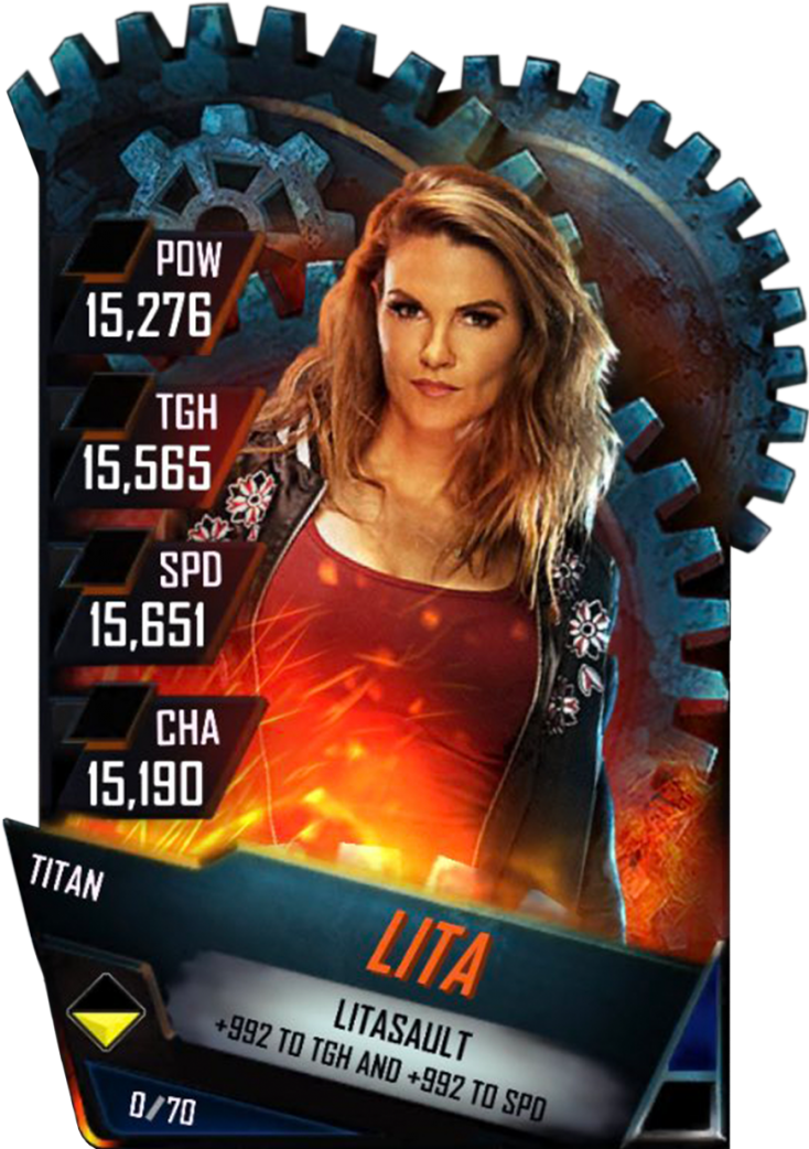 Lita S4 18 Titan - Finn Balor Wwe Supercard Titan (733x1158), Png Download