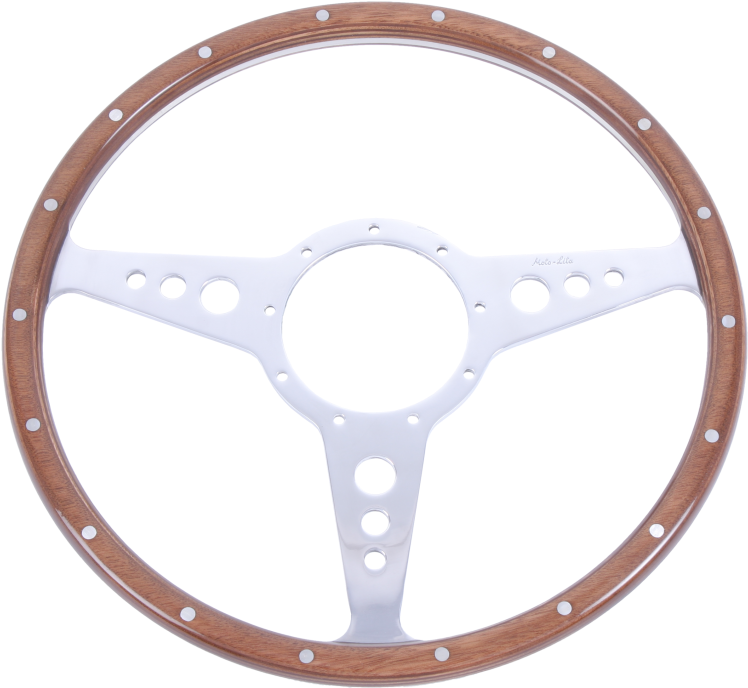 Moto Lita 14" Mahoghany Steering Wheel - Volant Bois Triumph (800x800), Png Download