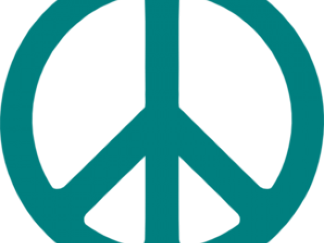 Peace Sign Clipart Teal - Free Clip Art Peace Sign (640x480), Png Download