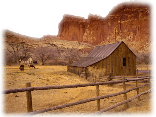 Western-40 - Capitol Reef National Park, Fruita Barn (533x400), Png Download