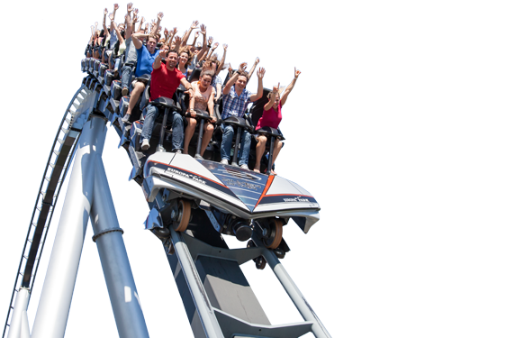 Amusement Park Transparent Images Png - Theme Park Ride Png (1012x410), Png Download