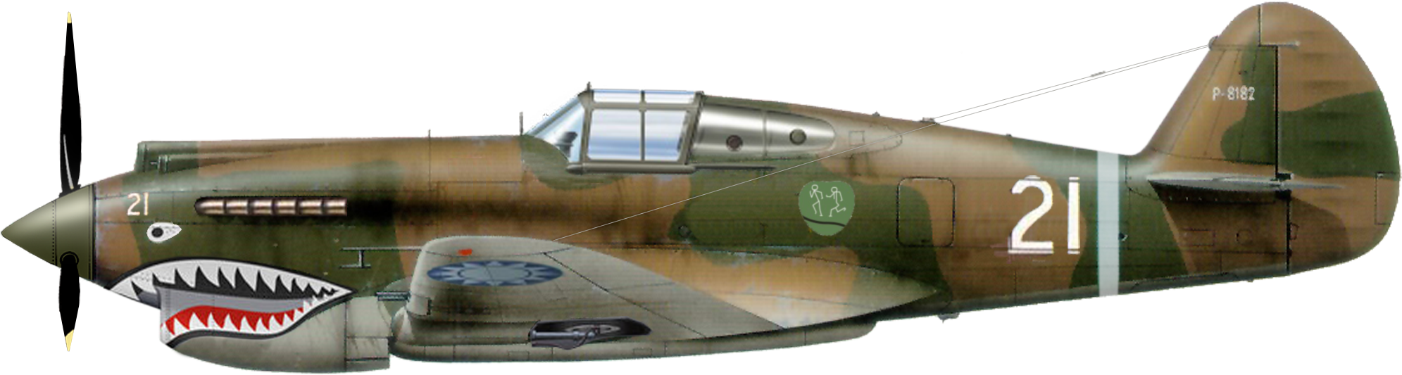 P 40c Which Boyington Flew For The 1st Pursuit Squadron, - Gregory Boyington P 40 (2048x864), Png Download