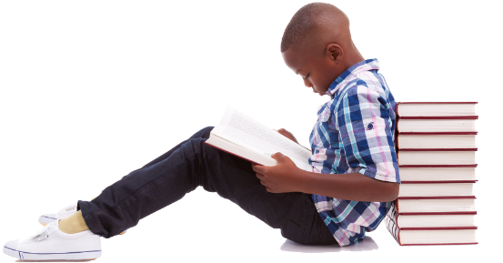 People Reading Png - Black People Reading (561x300), Png Download