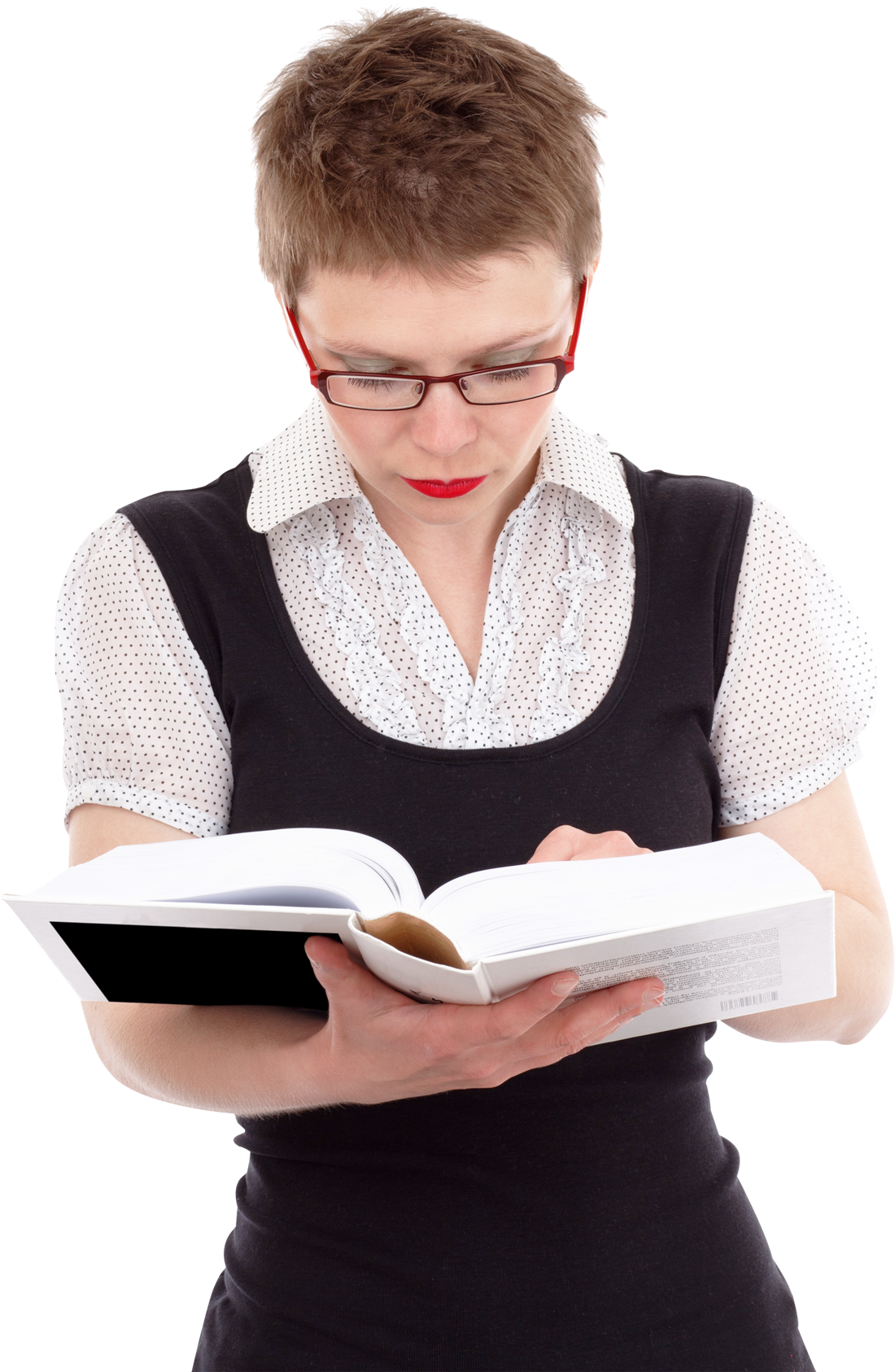 Young Woman Reading Book Transparent Png Image - Reading A Book Png (500x710), Png Download