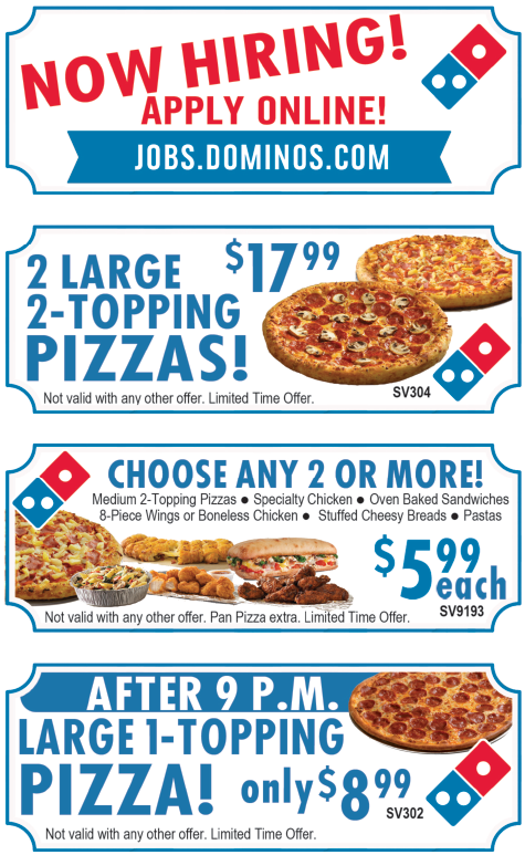 Print And Redeem - Domino's Pizza (475x773), Png Download