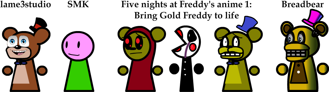 Fanartfnaf Cringe Characters Simple-style Flash Art - Fnaf Cringe Art (1104x311), Png Download