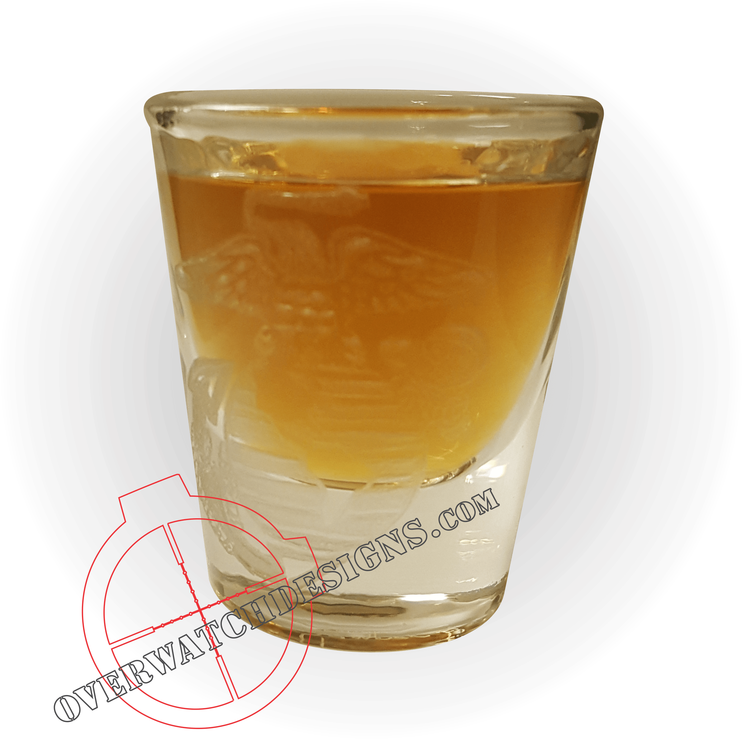 Hnad Engraved Ega Shot Glass - Glass (2409x2396), Png Download