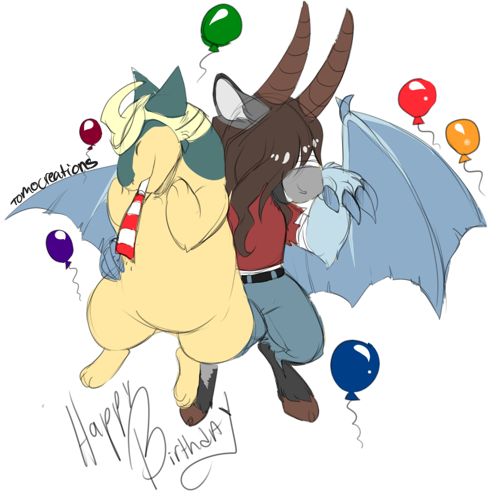 A Birthday Gift To A Special Goat/ice Dragon - Birthday (1000x1100), Png Download