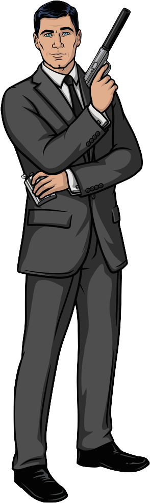 Sterling Archer Standing Pose - Sterling Archer (400x1000), Png Download